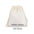 Promotional cotton plain draw string pouch printed organic canvas fabric white drawstring bag with logo